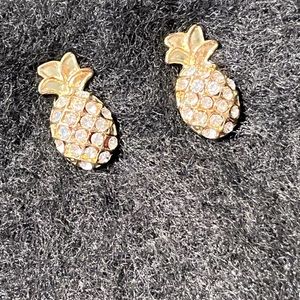 Gold plated pineapple earrings